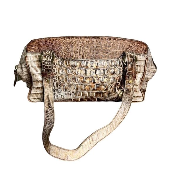 Brahmin cashew copper brown Melbourne croc embossed leather shoulder bag - Picture 2 of 16